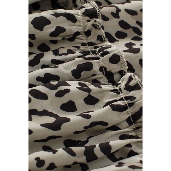 Azura Exchange  Leopard Embellished High Waist Frill Tiered Maxi Skirt - Picture 6 of 14